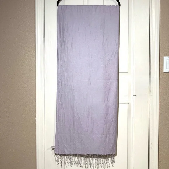 82”*36” Classic PASHMINA Cashmere Silk Lavender Fringe Shawn Fringed Scarf Soft - Picture 2 of 8